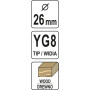Свердло-фреза для дерева 26 мм зі шпинделем 10 мм YT-33010
