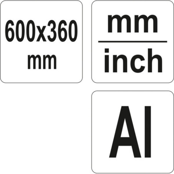 Кутник алюмінієвий з 2-х лінійок YATO 600х360мм / 1270х560мм YT-70791