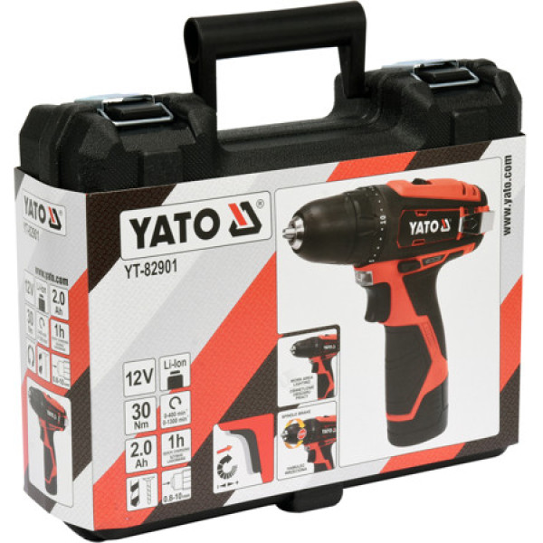 Шурупокрут акумуляторний YATO Li-Ion 12 В 2 Агод 30 Нм патрон Ø ≤10 мм YT-82901