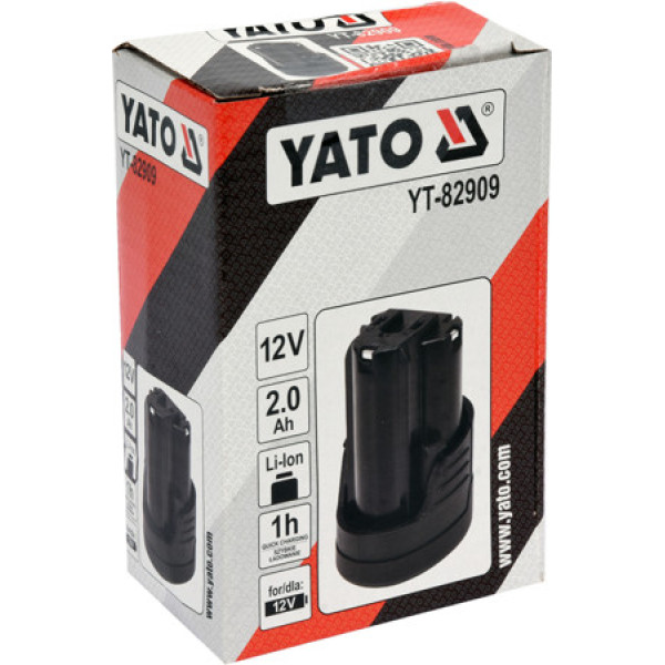 Акумулятор Li-Ion 12 В 2 А·год час заряджання 1 год YATO  YT-82909 YT-82909