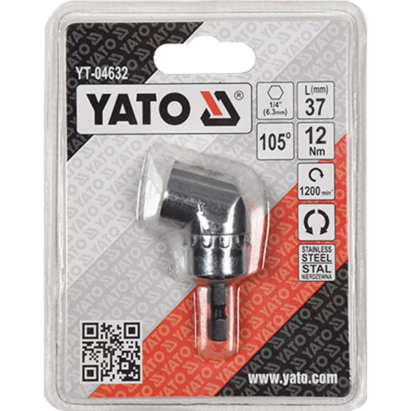 Держатель угловой  магнитный 37мм для бит 1/4"  YATO YT-04632