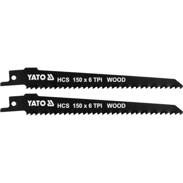 Полотна для дерева 150 мм для шабельної пили YATO 2 шт. 4TPI / 6TPI / 8TPI YT-33921