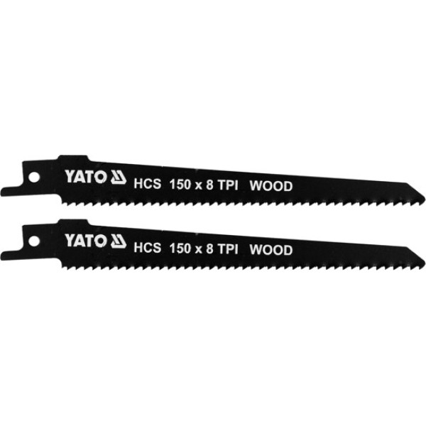 Полотна для дерева 150 мм для шабельної пили YATO 2 шт. 4TPI / 6TPI / 8TPI YT-33921