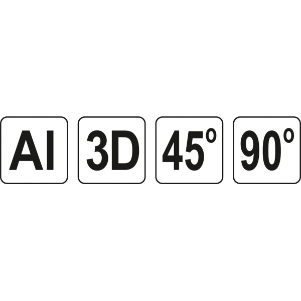 Косинець "японський" алюмінієвий для кутів 90° і 45° YATO,150 мм YT-70797