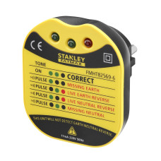 Тестер розеток настінний FATMAX  ⁇ європейська вилка AC 230 V STANLEY з індикаторами FMHT82569-6
