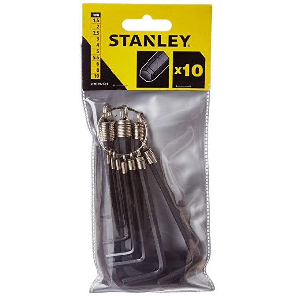 Набор ключей 6-гранных Г-образных 1,5-10 мм Stanley на кольце, 10 шт. STMT69213-8