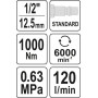 Гайковерт ударный пневматический YATO 1/2" 1000Нм YT-09528