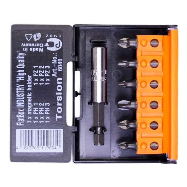 Набір відвертих насадок Industry PH PZ SL з магнітним держак 1/4" USH, 7 шт U0006040