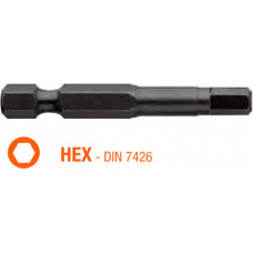 Насадка викрутки подовжена шестигранна HEX 2.5/3/4х50мм INDUSTRY USH, уп.5 шт. UUSE0013042