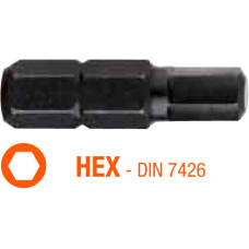 Насадка викрутки шестигранна HEX 2.5 - 6х25мм INDUSTRY USH, уп.10 шт. UUSG0012070