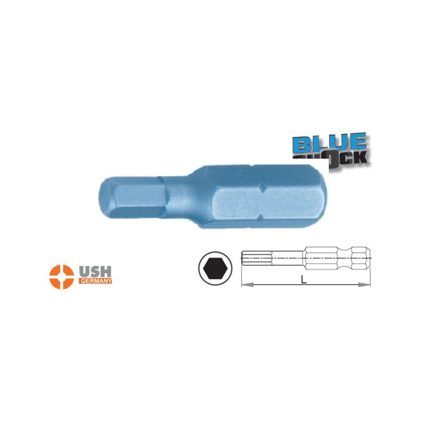 Насадка викрутки ударна 1/4 " HEX 3-6 x 50 мм BLUE SHOCK USH, уп. 5 шт. UUSE0063471