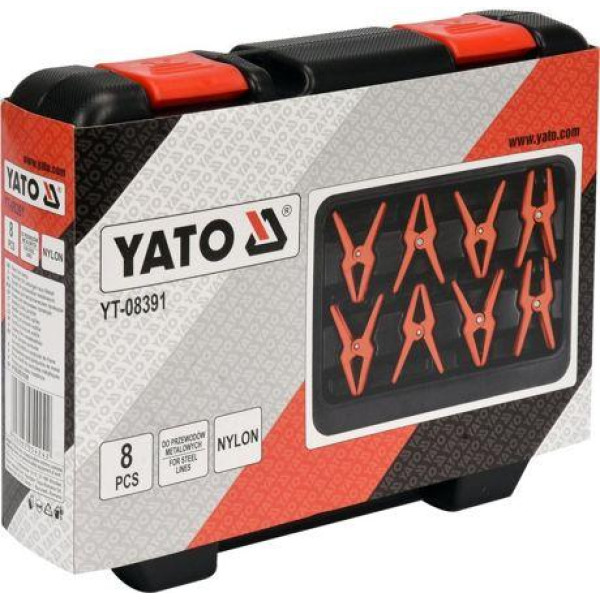 Набір затискачів для металевих дротів YATO, 8 шт. у кейсі YT-08391