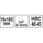 Свердло для дерева з 4 різальними крайками YATO HEX 1/4" 10х165мм YT-44680