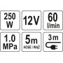 Компресор автомобільний 250 Вт з LED-лампою YATO YT-73462