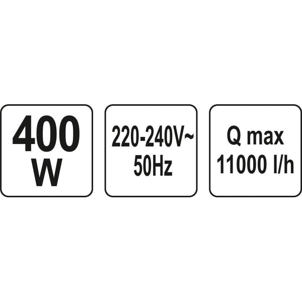Заглибний насос для брудної води YATO 400 Вт 11 м3/год макс. висота 5.8 м макс.глибина 7 м YT-85330