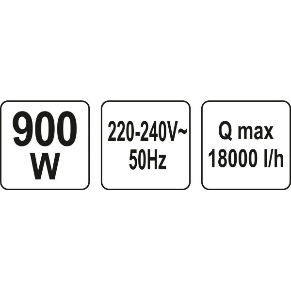 Заглибний насос для брудної води YATO 900 Вт 18 м3/год макс. висота 8.9 м макс. глубина 7 м YT-85333
