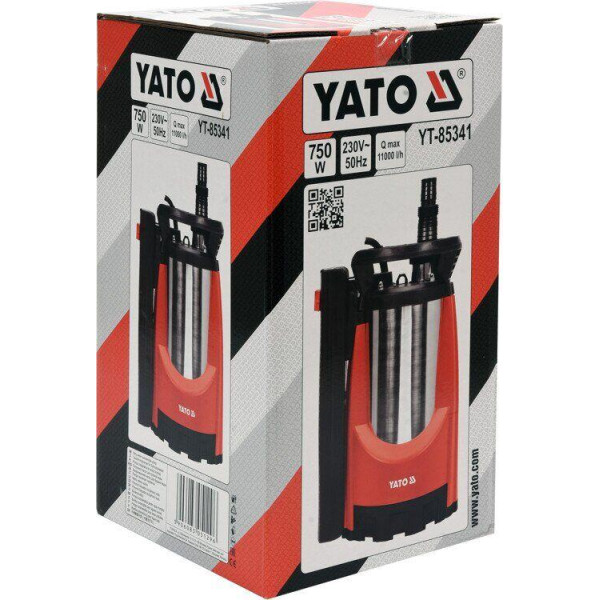 Заглибний насос inox YATO 750 Вт 11 м3/год макс. висота 8.5 м макс. глубина 7 м YT-85341