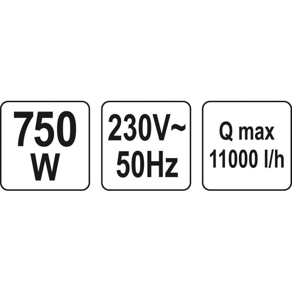 Заглибний насос inox YATO 750 Вт 11 м3/год макс. висота 8.5 м макс. глубина 7 м YT-85341