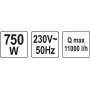 Заглибний насос inox YATO 750 Вт 11 м3/год макс. висота 8.5 м макс. глубина 7 м YT-85341