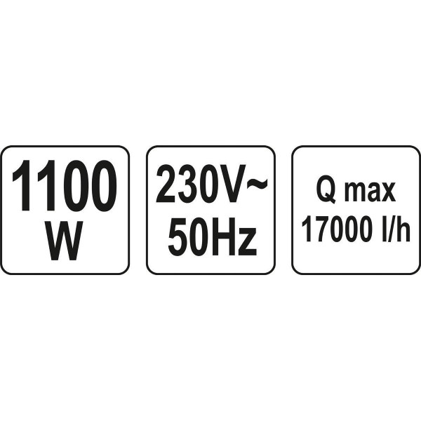 Заглибний моноблоковий насос inox YATO 1100 Вт 14 м3/год макс. висота 10 м макс. глубина 7 м YT-85343
