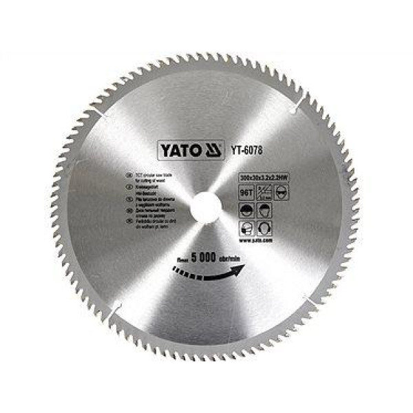 Диск пильный победитовый по дереву YATO 300х30x2.2мм 96Т YT-6078