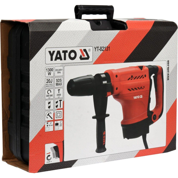 Отбойный перфоратор SDS-Max сетевой YATO 1300Вт 20Дж Ø≤ 150 мм (бетон) YT-82131