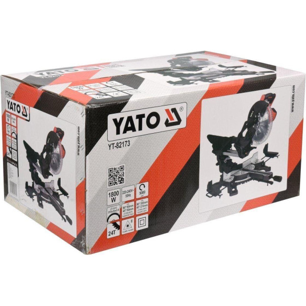Торцювальна пила з лазером і протягуванням YATO 1.8 кВт диск 255/30 мм YT-82173
