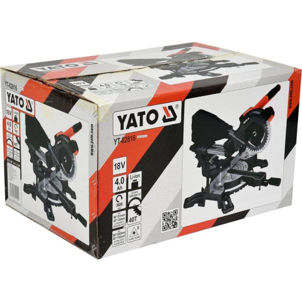 Пила торцювальна акумуляторна YATO Li-Ion 18 В 4 А·год диск 185/30 мм YT-82816