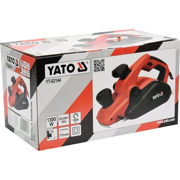Електрорубанок YATO 1300 Вт платформа 110 мм глуб.строг.0-3.5 мм YT-82144