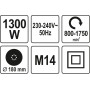 Шліфувальна машина для бетону/штукатурки/металу YATO 1300 Вт платформа 180 мм YT-82341