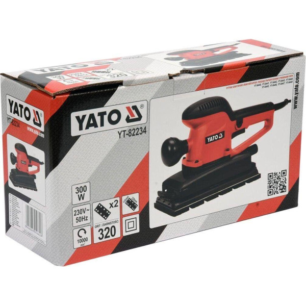 Вібраційна шліфмашинка мережева YATO 300 Вт платформа 115х230 мм YT-82234