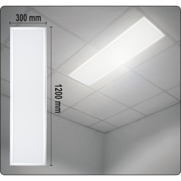Светильник потолочный LED 40Вт 2800лм в обрамлении YATO, 300x1200x15мм YT-81947
