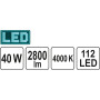 Светильник потолочный LED 40Вт 2800лм в обрамлении YATO, 300x1200x15мм YT-81947