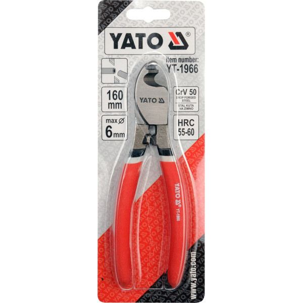 Кабелеріз YATO до 6 мм, 160 мм YT-1966