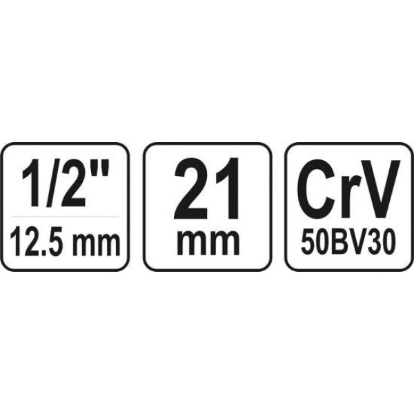 Головка торцевая 6-гранная свечная YATO 1/2" М21 YT-12541