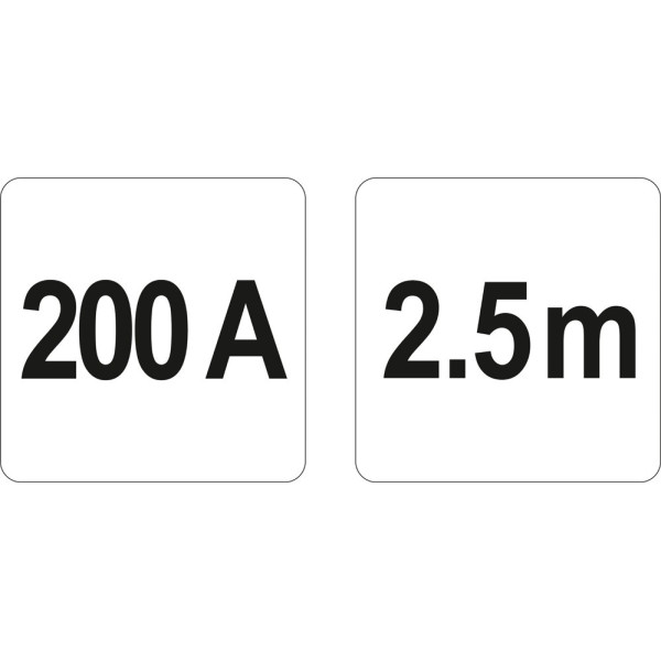 Кабели пусковые до аккумулятора 200А 2.5м YATO 2 шт. YT-83151