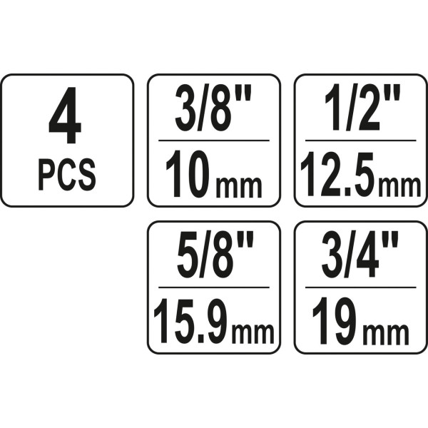 Клипсы для соединения систем кондиционирования 3/8" 1/2" 5/8" 3/4" YATO, 4шт. YT-06303