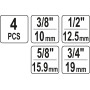 Клипсы для соединения систем кондиционирования 3/8" 1/2" 5/8" 3/4" YATO, 4шт. YT-06303