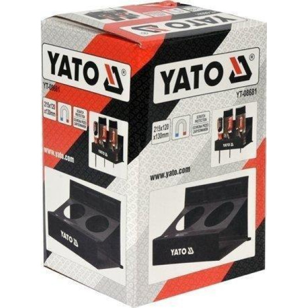 Полку магнітна YATO з 2 великими і 5 малими отворами 215 x 120 x 130 мм YT-08681