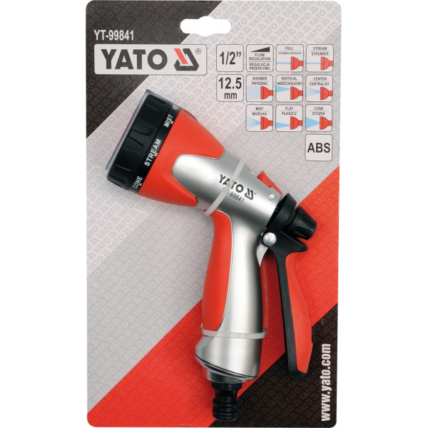 Пістолет-розпилювач 8-режимний YATO 1/2" ABS-пластик YT-99841