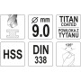 Свердло по металу з титановим покриттям YATO 9 -13 мм в асортименті YT-44660