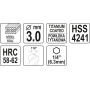 Свердло для металу фрезерувальне 3 х 70/35 мм HEX 1/4" YATO YT-44820 YT-44820