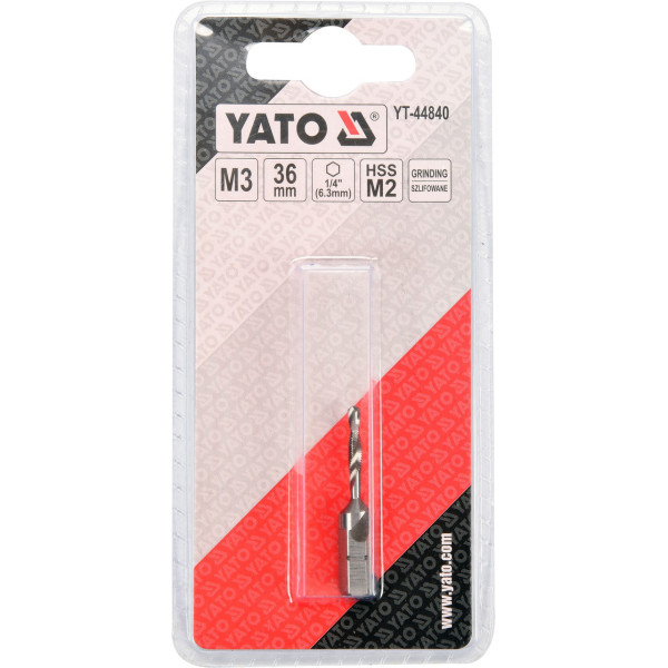 Позначник комбінований М3х0.5мм HEX1/4" YATO 36/5мм YT-44840