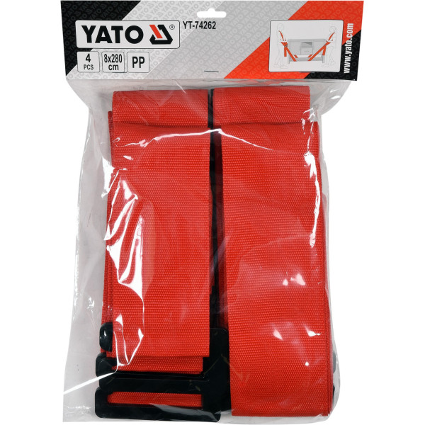 Ремни такелажные 8х280см YATO 2- для спины 2- для груза YT-74262