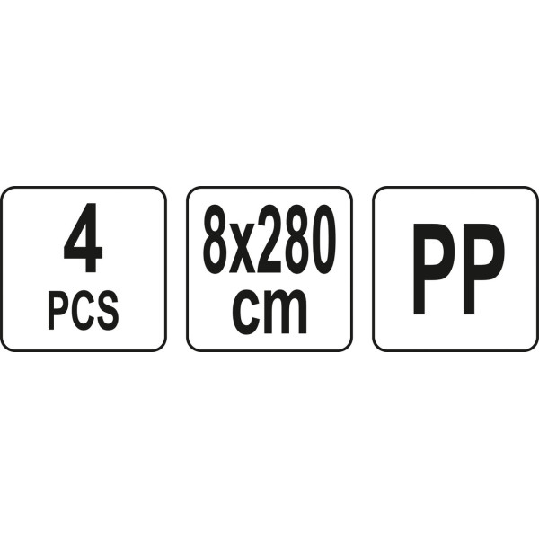 Ремни такелажные 8х280см YATO 2- для спины 2- для груза YT-74262