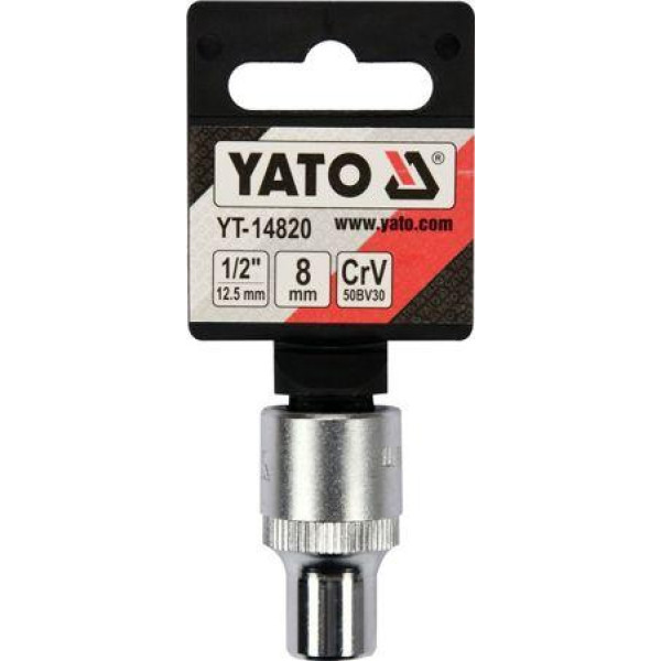 Головка торцевая "Spline" 1/2" короткая YATO 8мм YT-14820