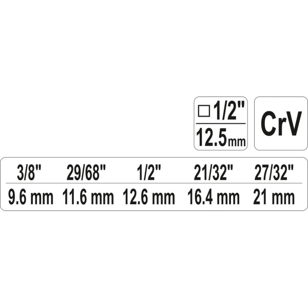 Ключ ступеневий для американок YATO 1/2'' YT-03316