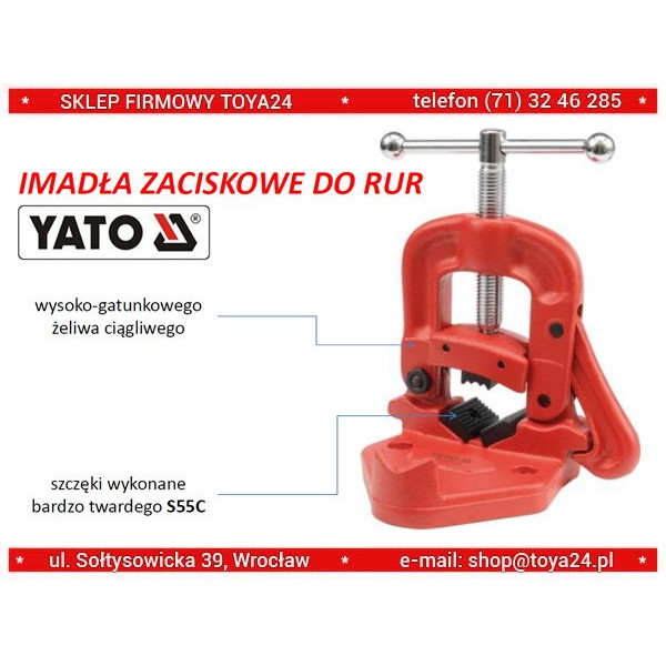 Тиски откидные для труб до 90мм (3") YATO YT-6512