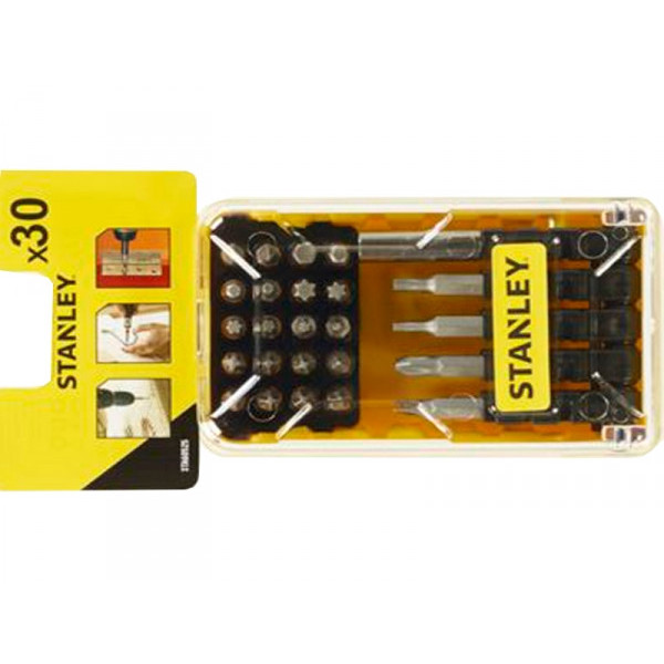 Набір насадок викруткових "-"/PH/PZ/TORX/HEX з магнітним тримачем STANLEY 30 шт. STA60525-XJ