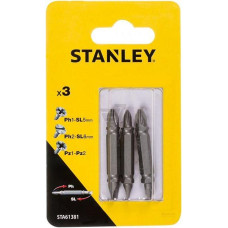 Набор двухсторонних бит PH1-SL5, PH2-SL6, PZ1-2 х48мм STANLEY, 3 шт. STA61381-XJ